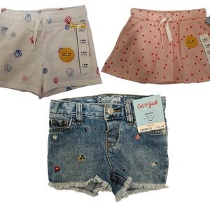 Cat & Jack Toddler Girl Clothes Bundle 18M Shorts Skort 3pc